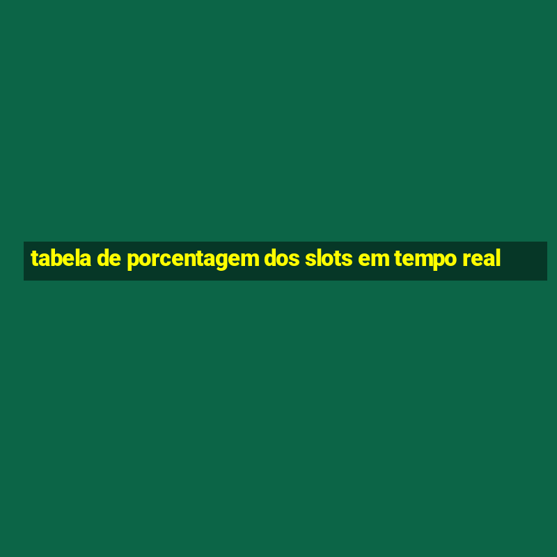 tabela de porcentagem dos slots em tempo real