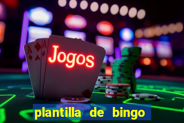 plantilla de bingo para editar