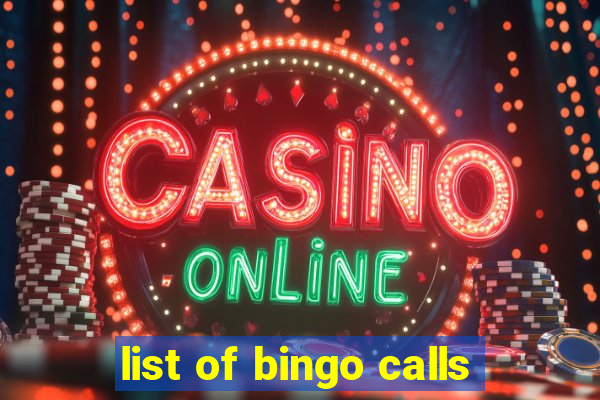 list of bingo calls