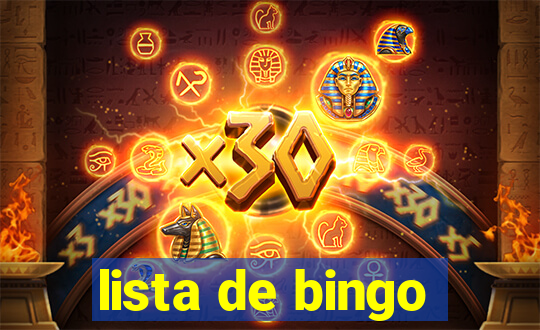 lista de bingo