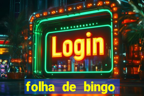 folha de bingo para imprimir